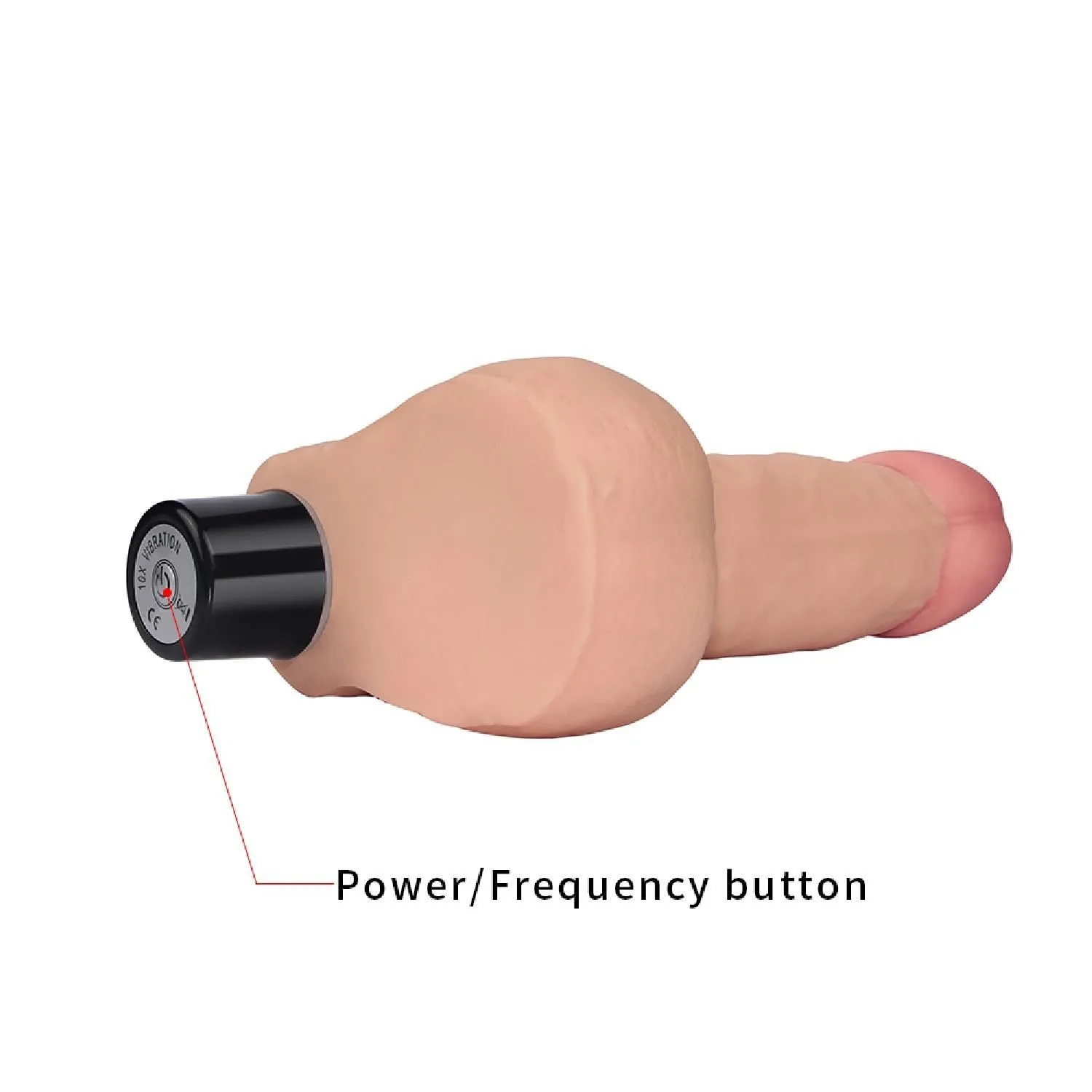 Реалістичний вібратор Real Softee Vibrator With Balls Flesh, 17 см (тілесний)