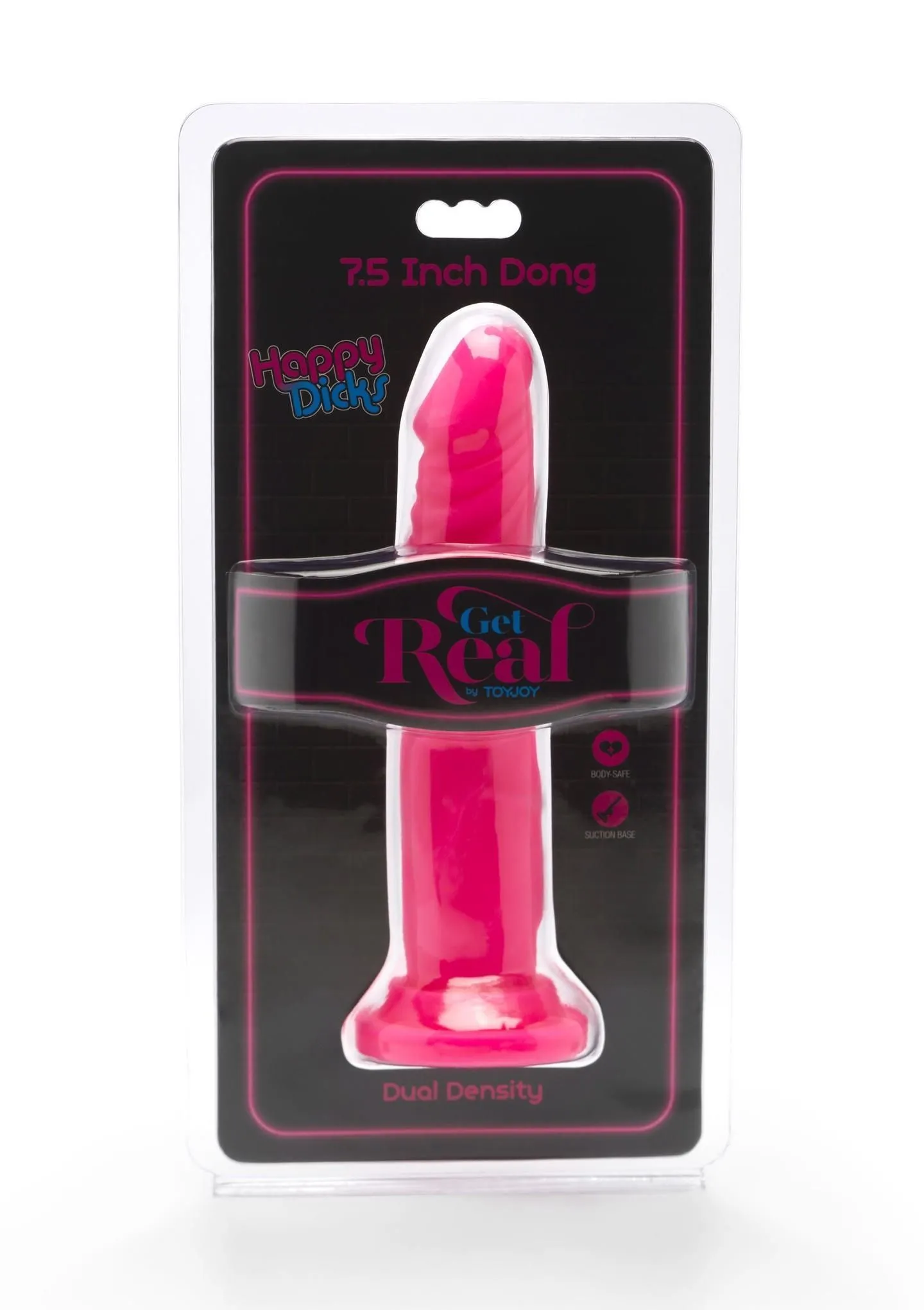 Фалоімітатор Get Real Happy Dicks Dong 7.5 In, 19 см (рожевий)