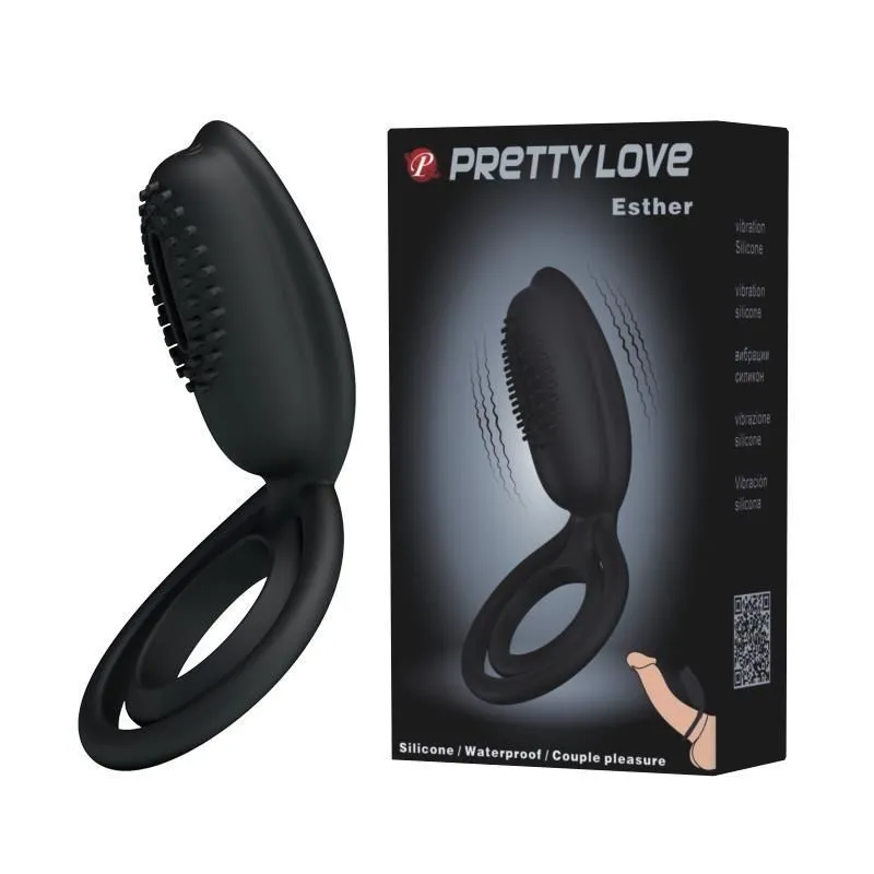 Ерекційне кільце Pretty Love Esther, 10,5 см (чорний)
