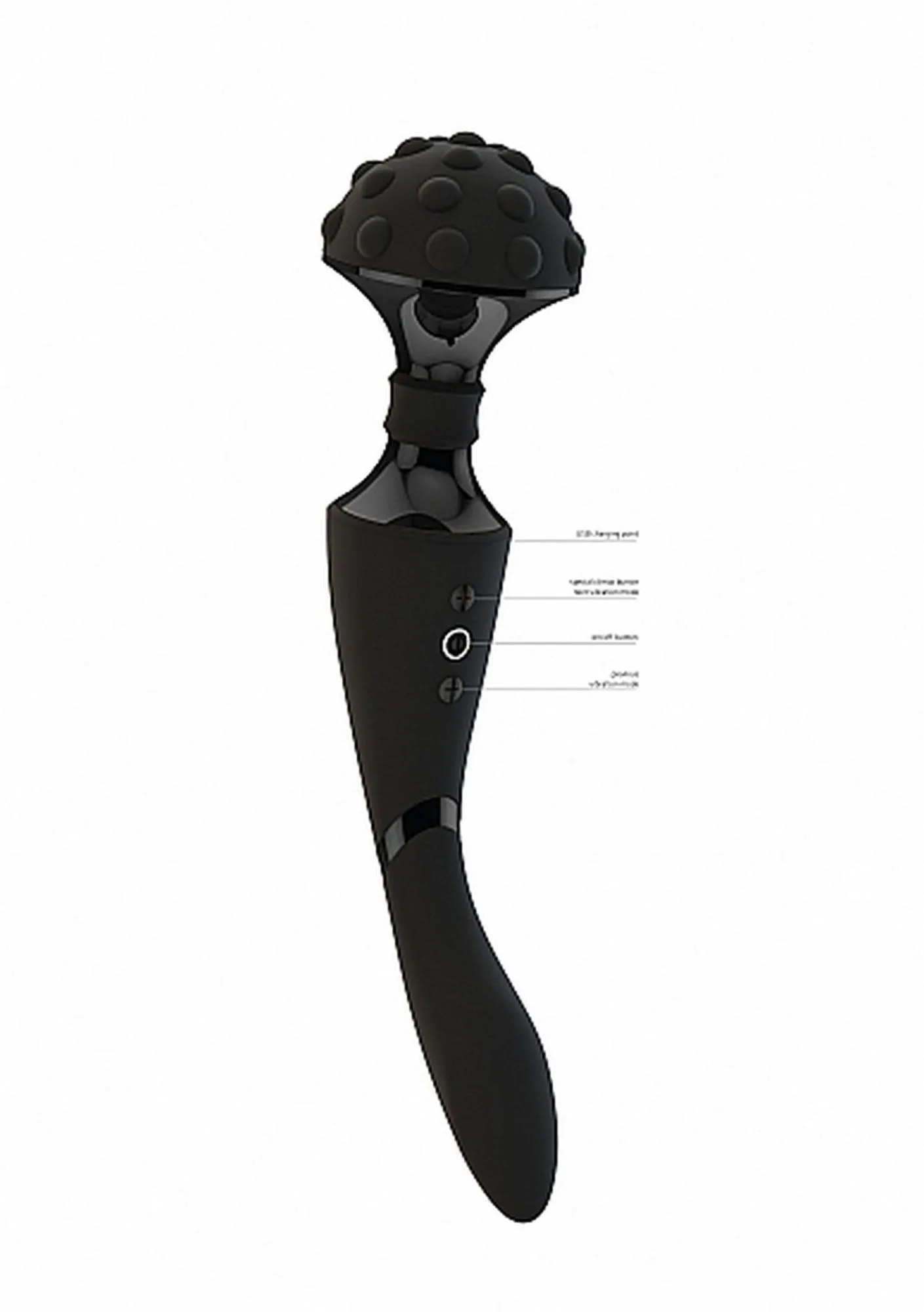 Vive Shiatsu Bendable Massager Wand - Wibromasażer, Czarny, 28.6 cm