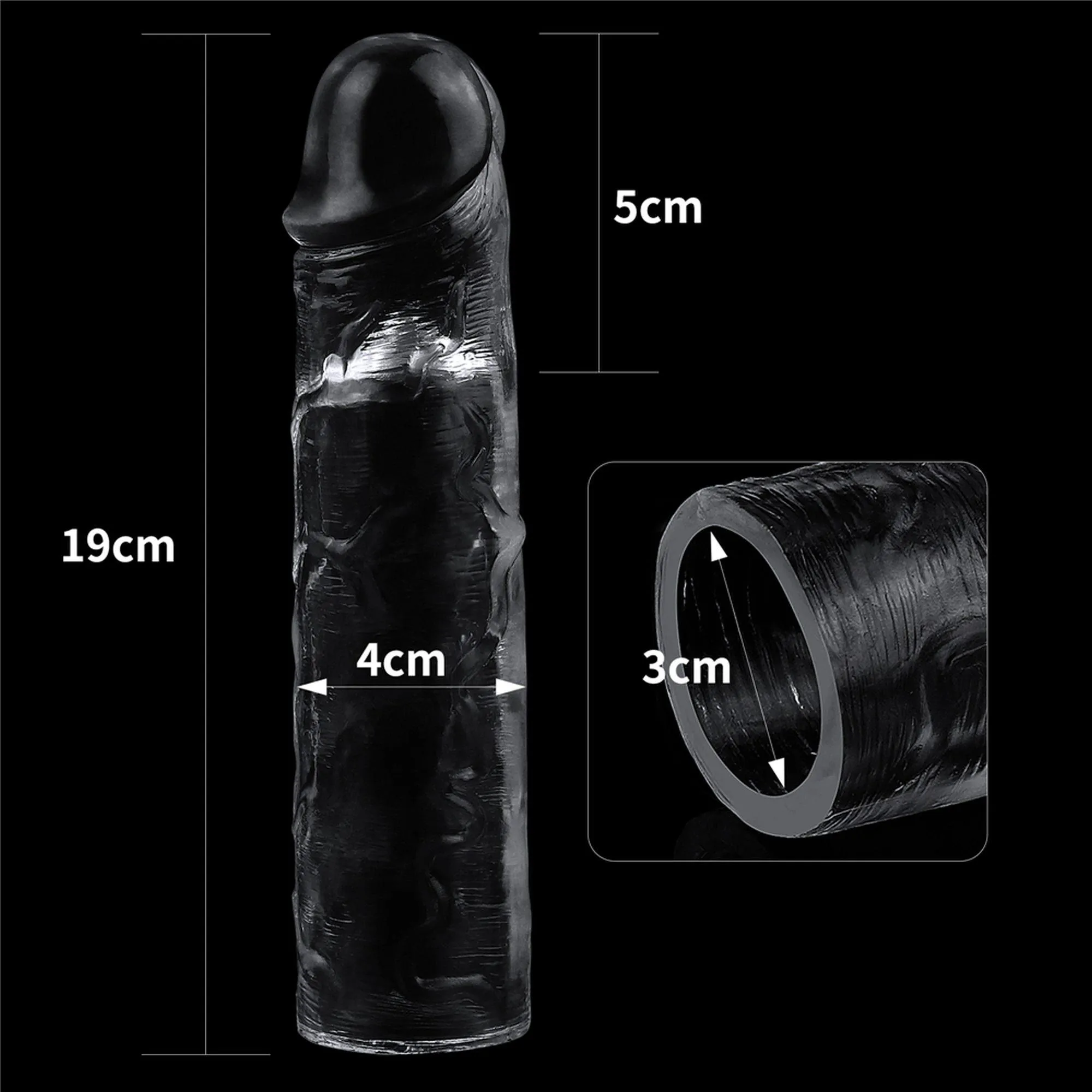 Насадка на пенис LoveToy Flawless Clear Penis Sleeve Add 2, 19 см (прозрачный)