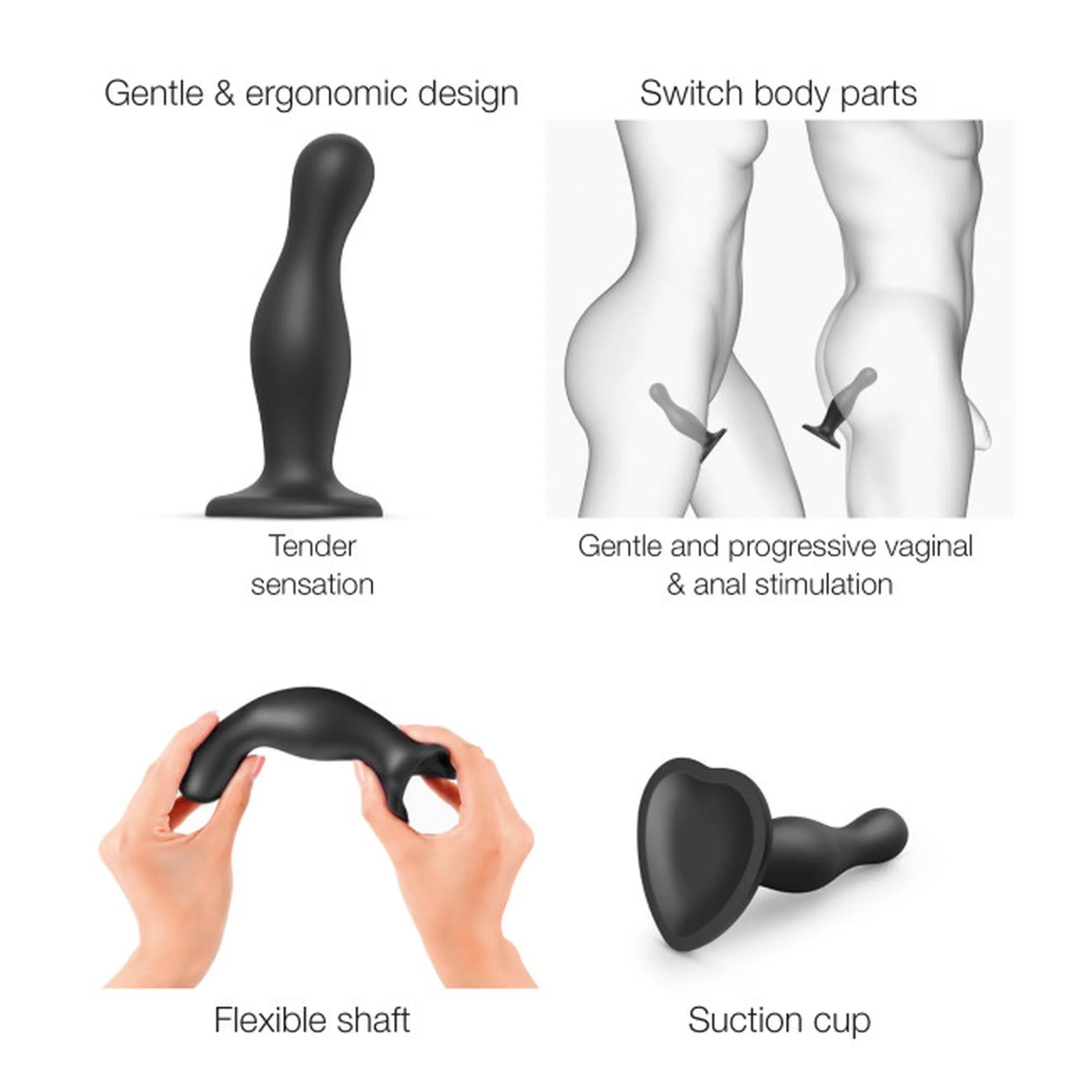 Strap-on-me Curvy -, Czarny, 16.6 cm, XL