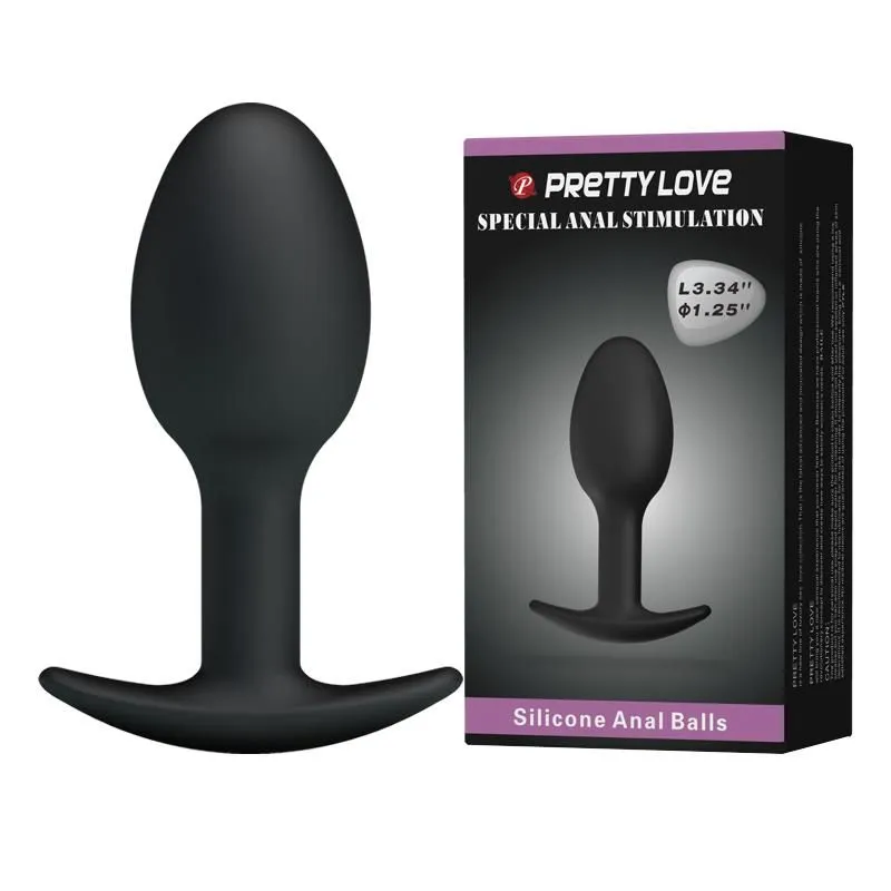 Анальна пробка Pretty Love Silicone Anal Plug, 8.4 см (чорний)