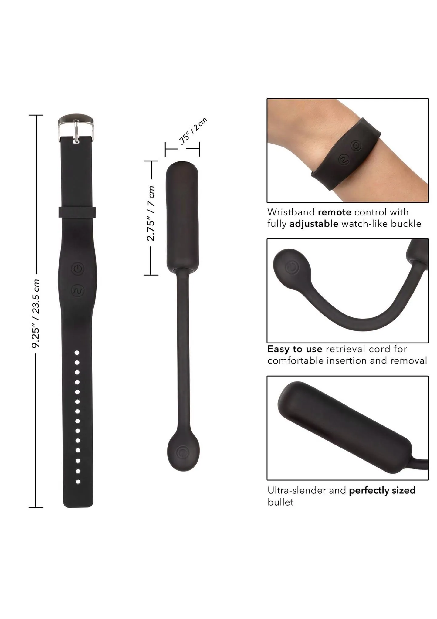 Виброяйцо Calexotics Remote Petite Bullet, 7 см (черный)