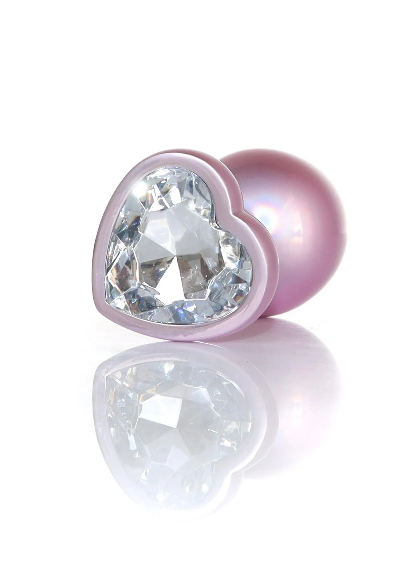 Анальная пробка B - Series HeavyFun Jewellery Pearl Pink Heart Plug L, 9 см (прозрачный)