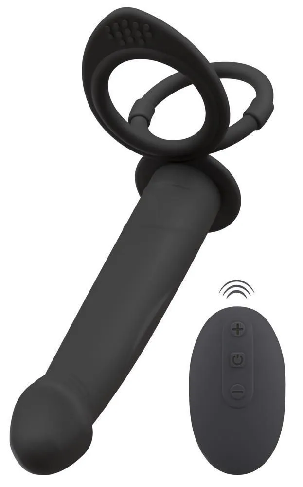 Насадка на пеніс Black Velvets RC Double Fucker, 13.1 см (чорний)