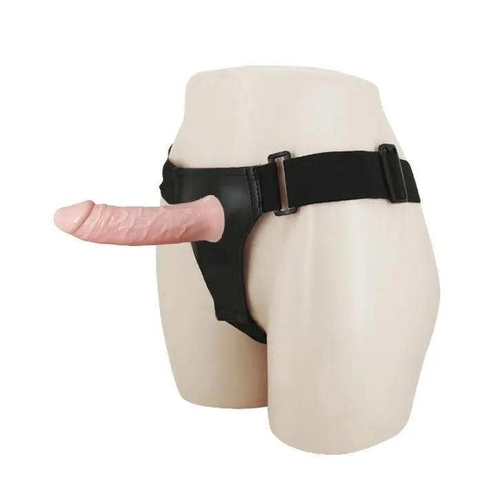 Фалопротез з вібрацією Baile Ultra Passion Harness, 15,5 см (тілесний)