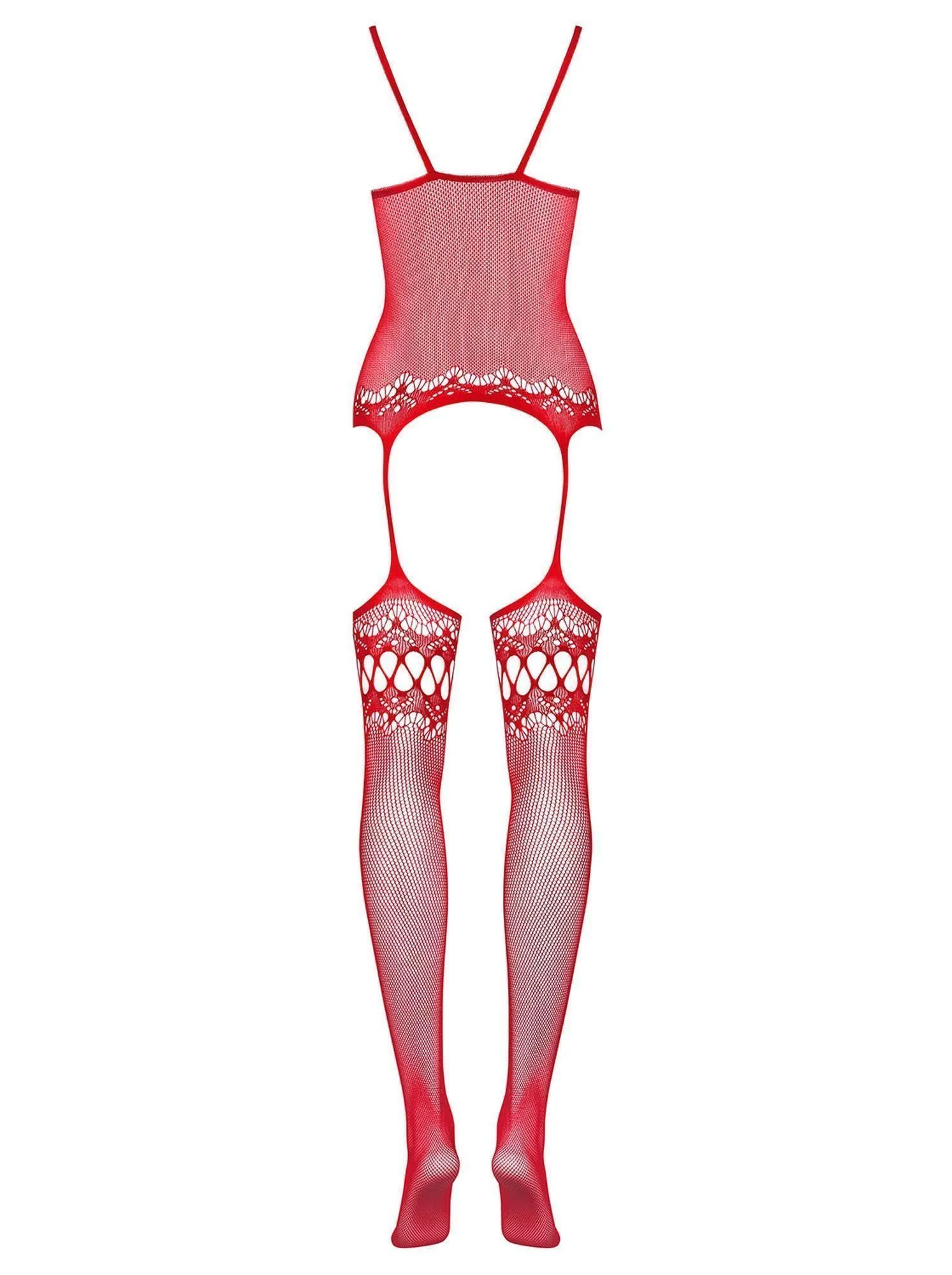 Сексуальный комбинезон в сетку Obsessive F214, S/M/L (красный)