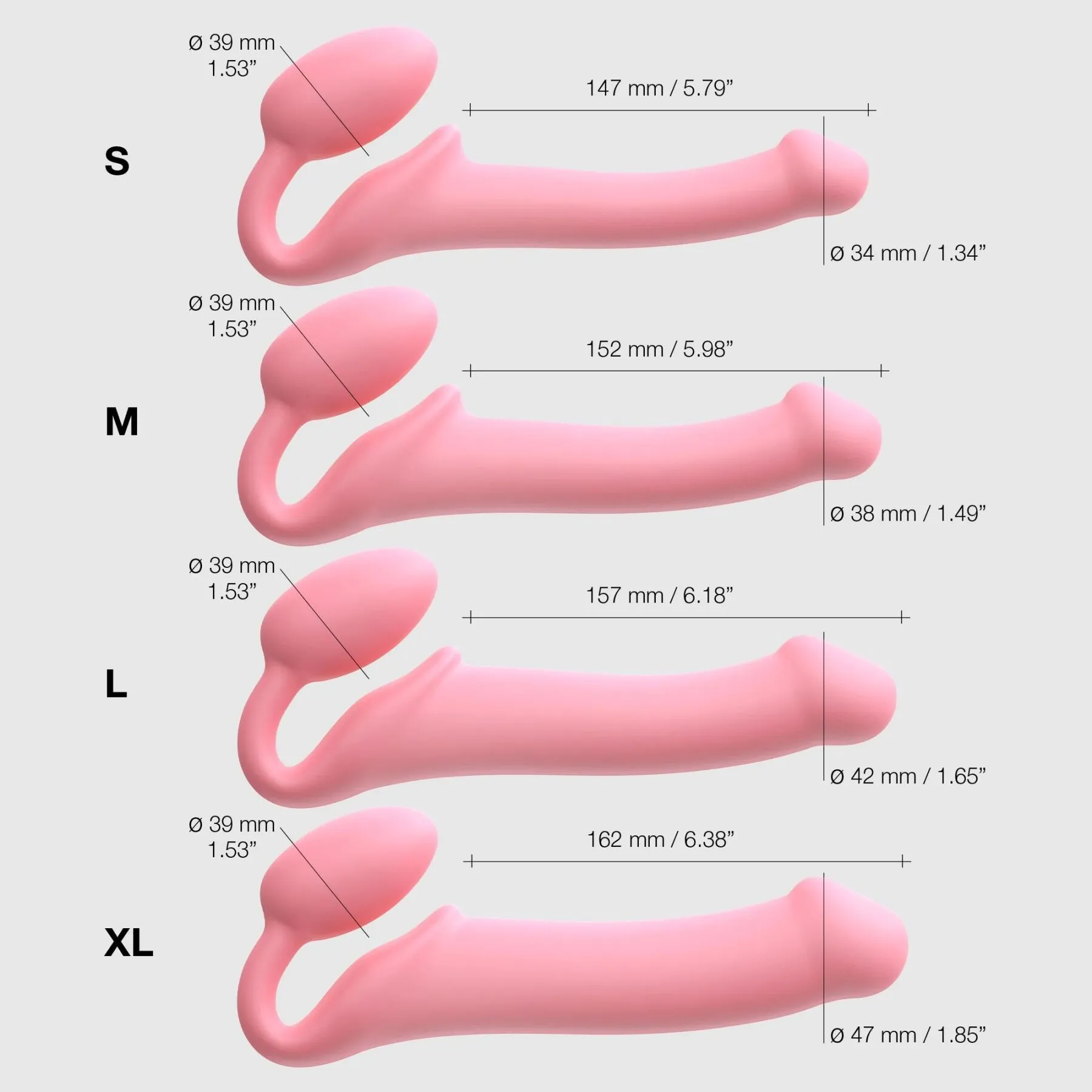 Dorcel Semi-Realistic Bendable Strap-On - Strapon, Pink, 15.2 cm, M