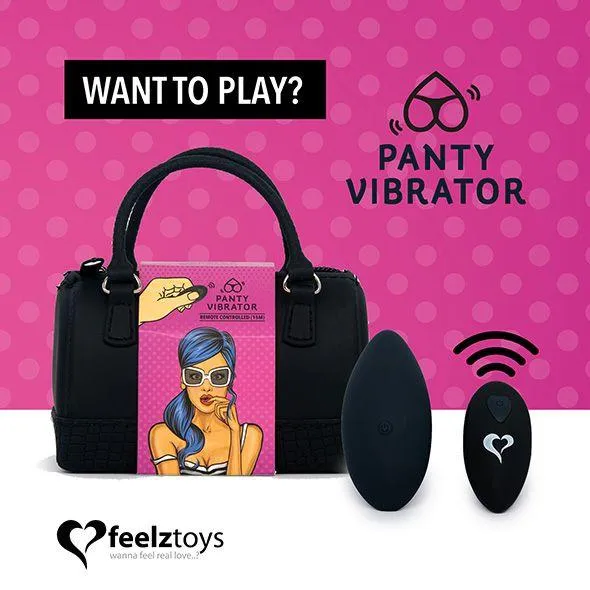 Вибратор в трусики FeelzToys Panty Vibe, 10 см (черный)