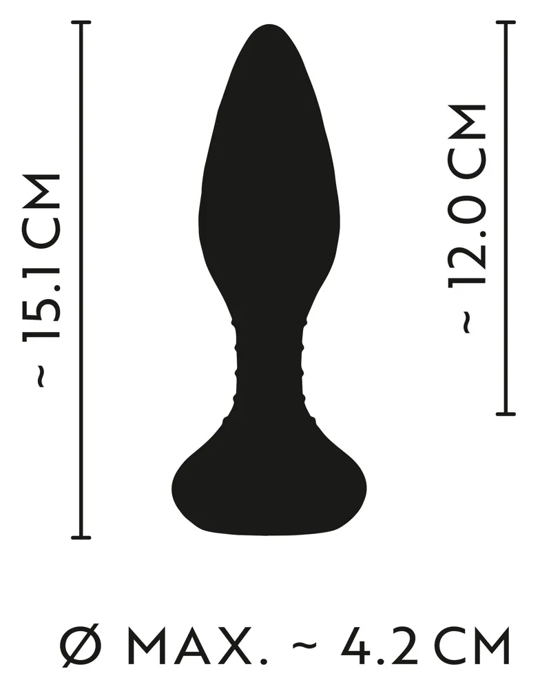 ANOS Finest Butt Plug Wear - Korek analny, Czarny, 15, 1 cm