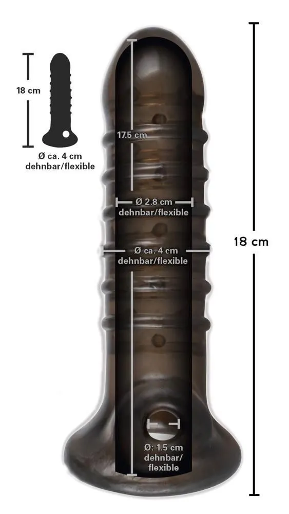 Насадка на пеніс Rebel Dick & Ball Sleeve, 18 см (чорний)