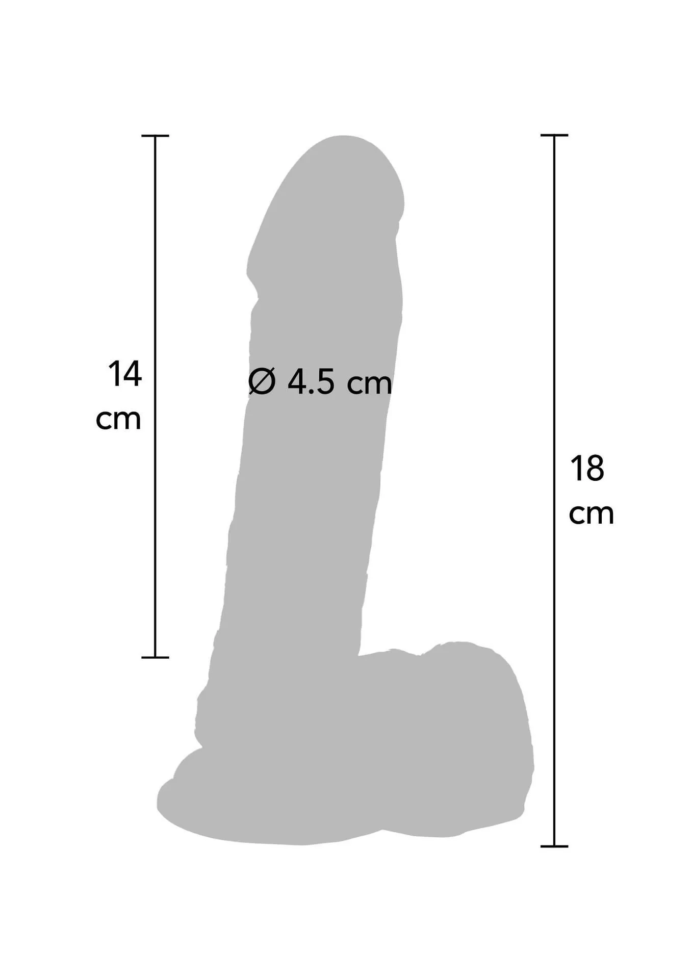 TOYJOY Balls Light 7 inch - Dildo, W kolorze cielistym, 18 cm