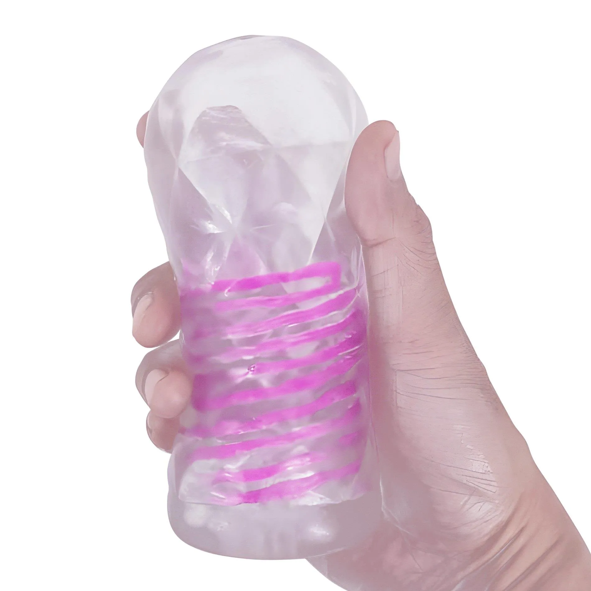 Pretty Love Transparent Spiral - Masturbator, Różowy, 15 cm