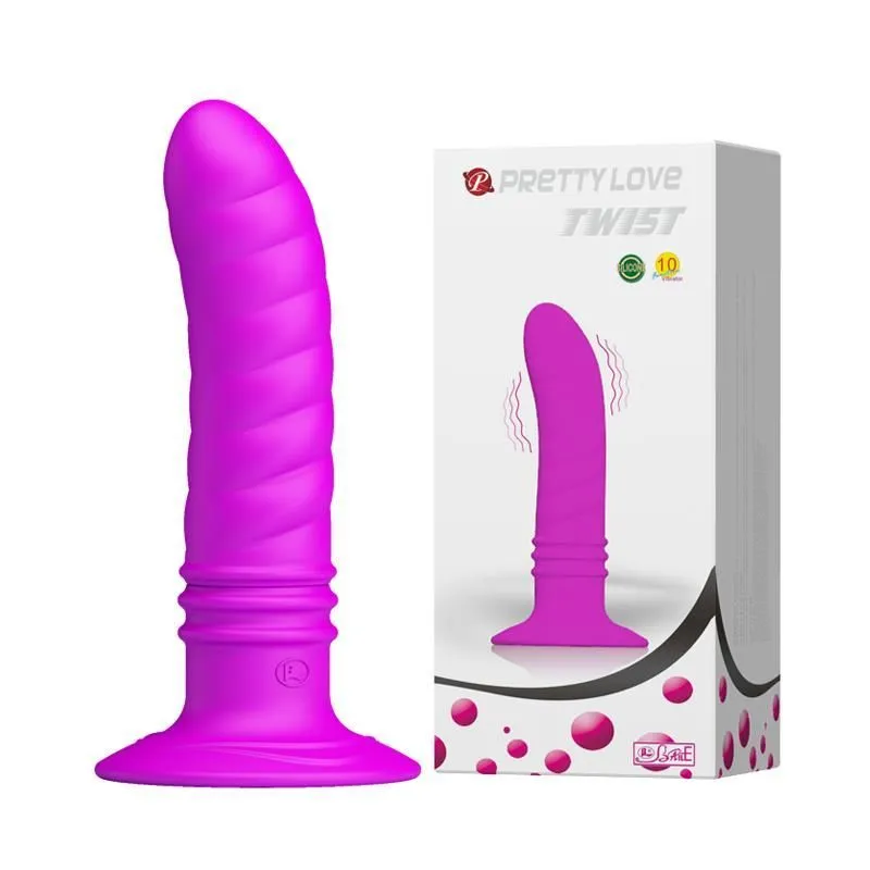 Анальна пробка з вібрацією Pretty Love Twist, 12 см (фіолетовий)