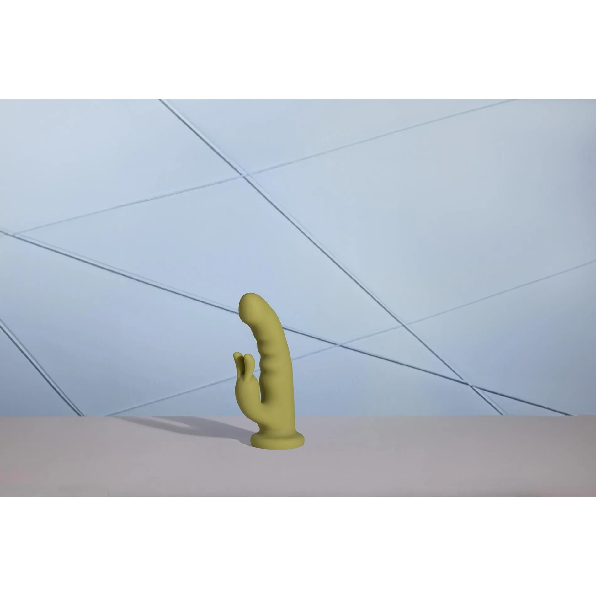 Вібратор-кролик Loveline Ultra Soft Silicone Rotating (зелений)