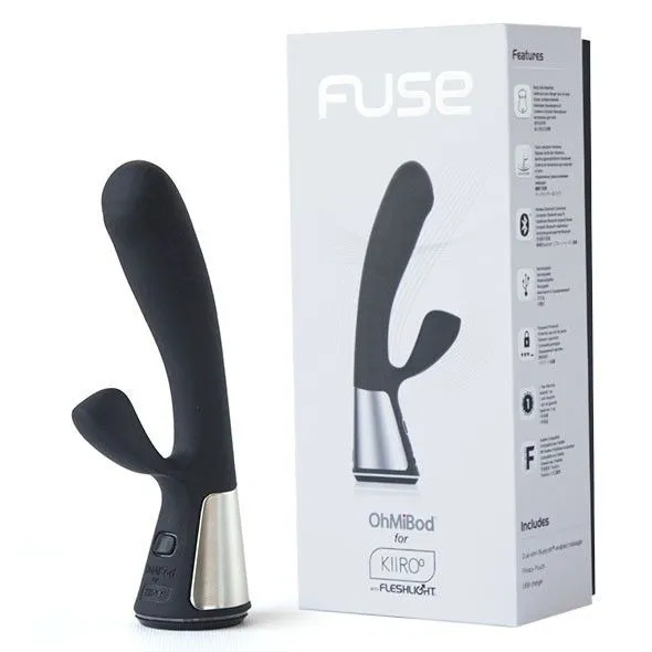 Kiiroo Fuse - Wibrator królik, Czarny, 18 cm