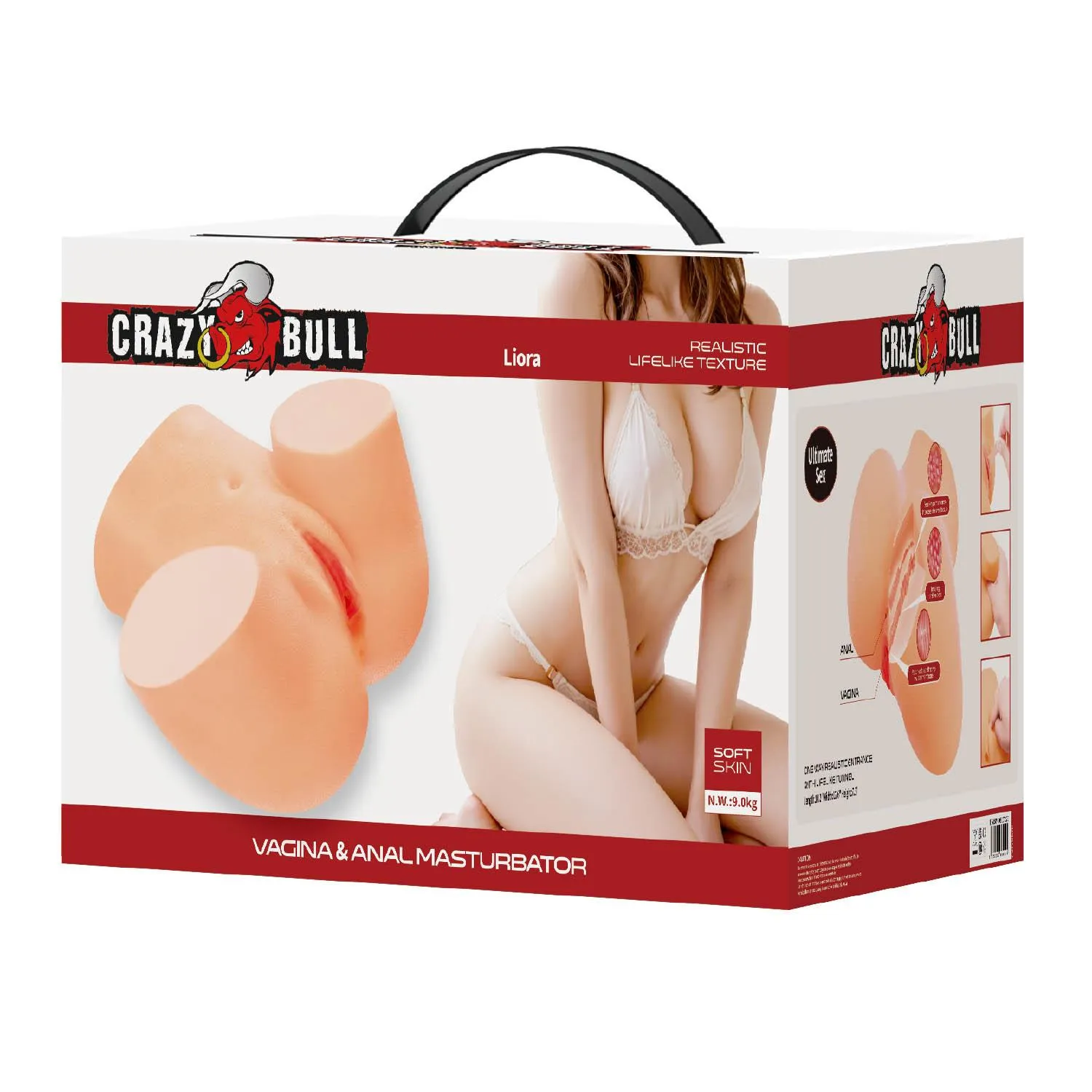 Crazy Bull Liora - Masturbator z wibracją, W kolorze cielistym, 36 cm