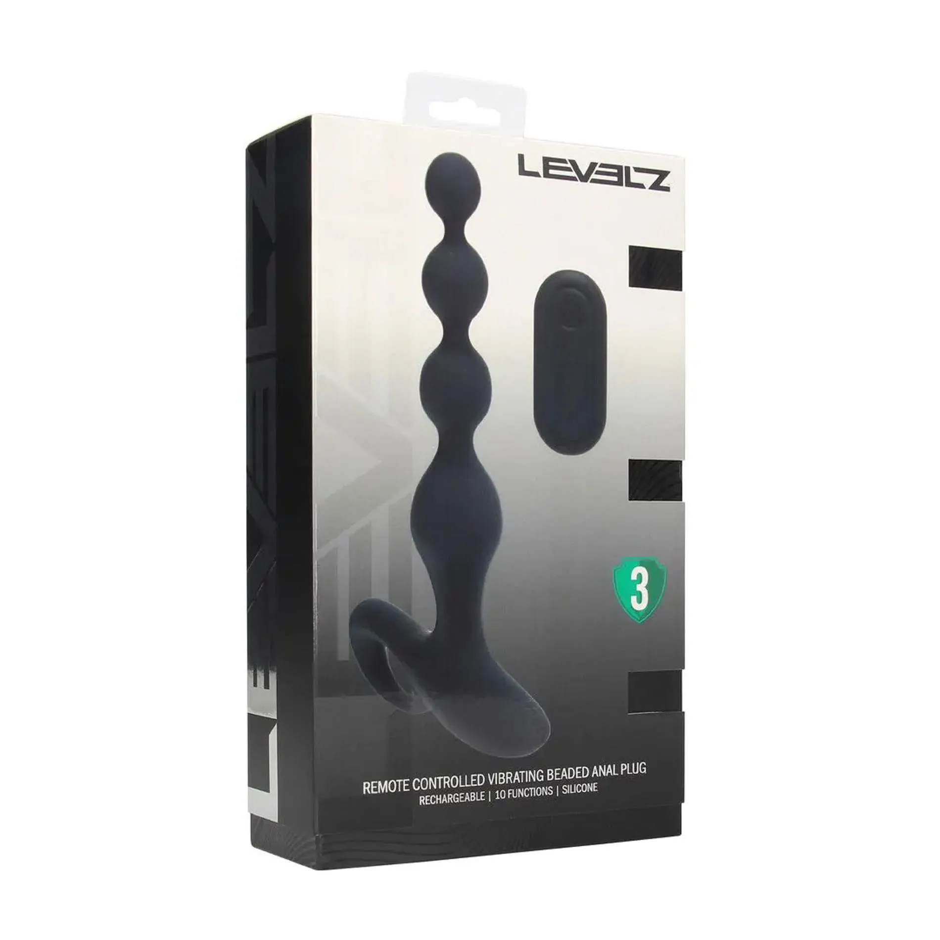 Анальная пробка Levelz Remote Control Beaded Vibrating, 20.3 см (черный)