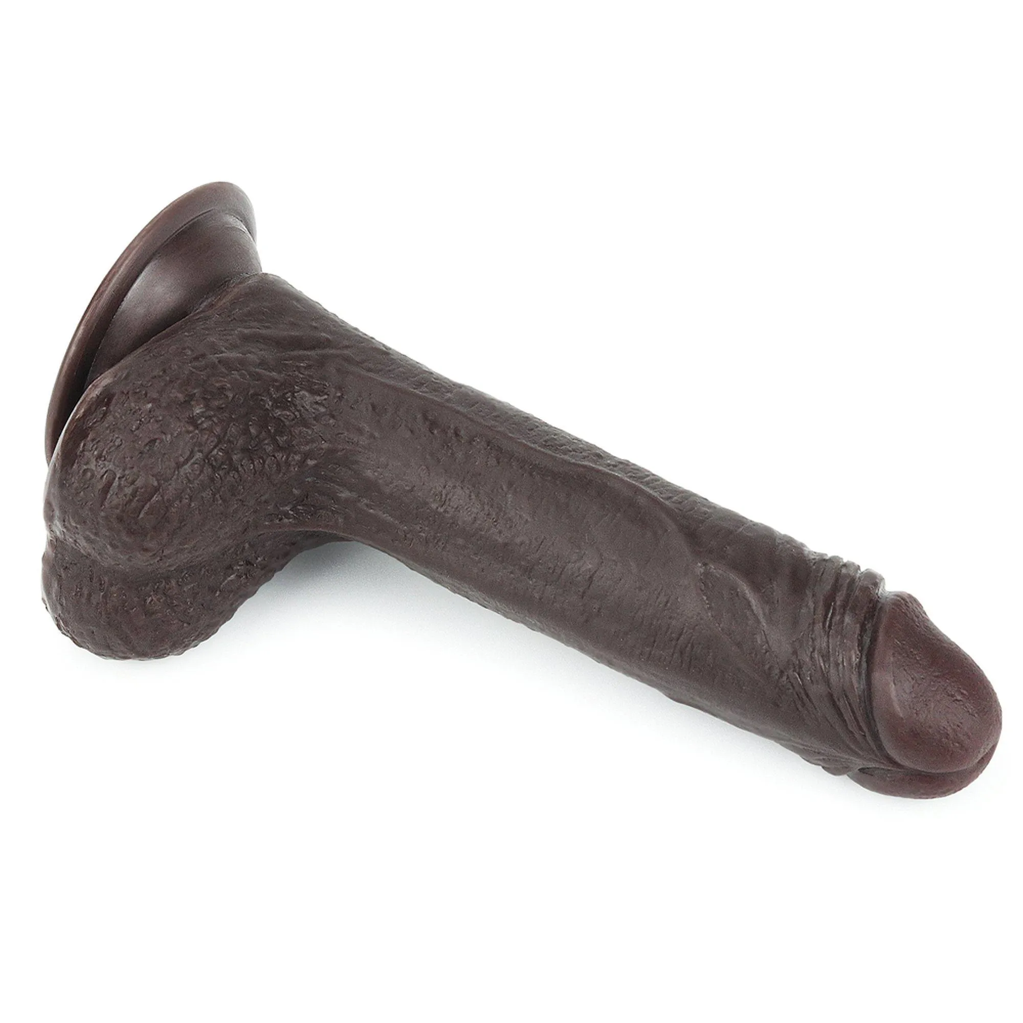 Lovetoy Sliding-Skin Dildo 7 - Dildo z przyssawką, Brązowy, 17, 5 cm