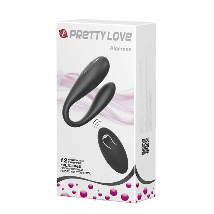Вибратор для пар Pretty Love Algernon, 9.5 см (черный)