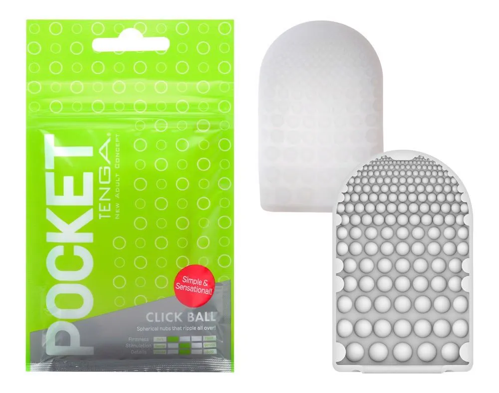 Tenga Pocket Click Ball - Masturbator, Biały, 8 cm