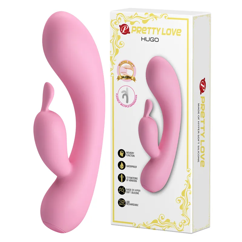 Pretty Love Hugo - Wibrator królik, Jasnoróżowy, 16, 5 cm