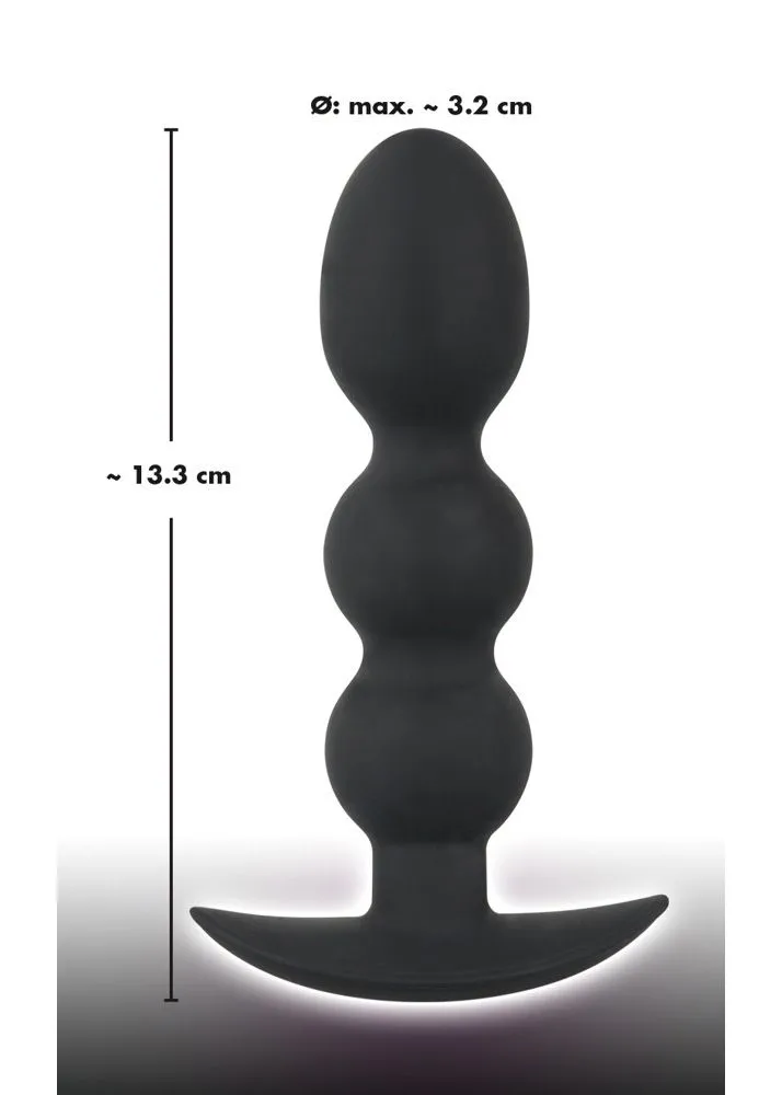 Анальна пробка Orion Black Velvets Heavy Beads, 13,3 см (чорний)