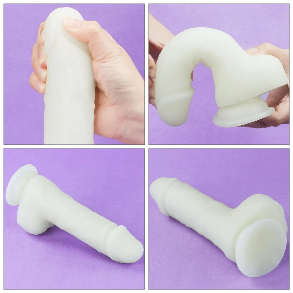 Неоновый фаллоимитатор LoveToy Lumino Play, 19,3 см (синий)