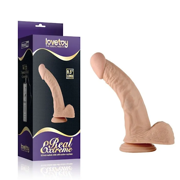Lovetoy Real Extreme - Dildo, W kolorze cielistym, 22 cm