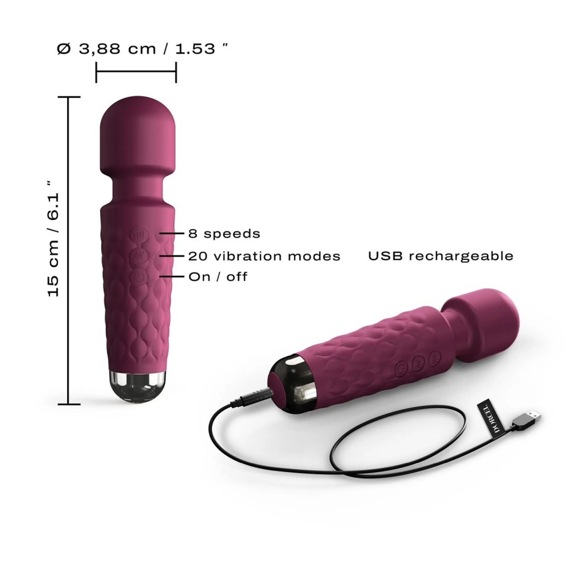 Міні вібромасажер Dorcel Mini Wanderful, 20 см (фіолетовий)