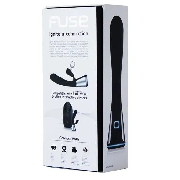 Kiiroo Fuse - Wibrator królik, Czarny, 18 cm
