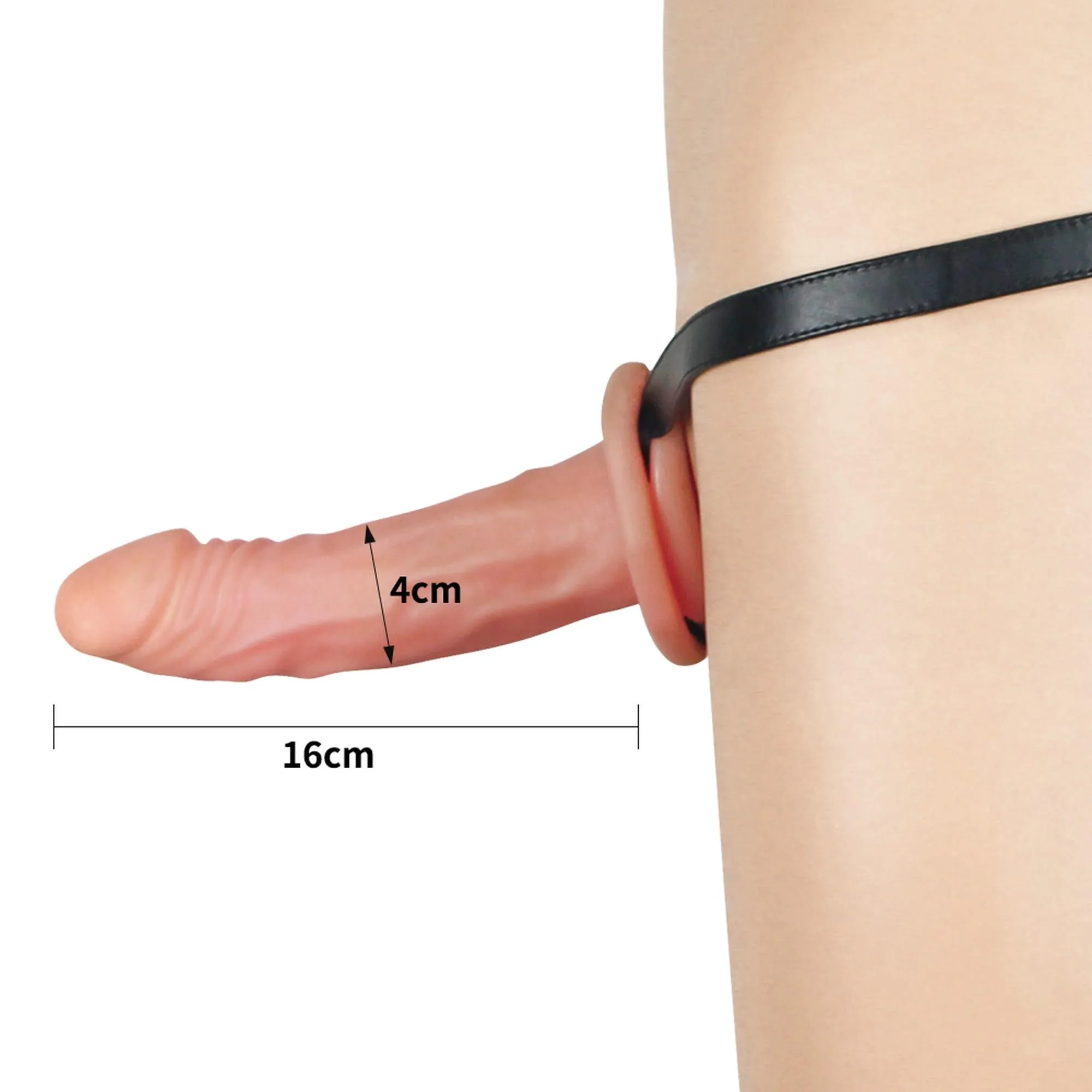 Полый страпон LoveToy Unisex, 17,8 см (телесный)