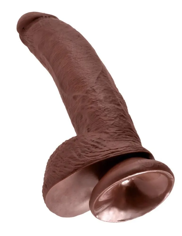 Pipedream King Cock with Balls 9 -, Brązowy, 22.9 cm