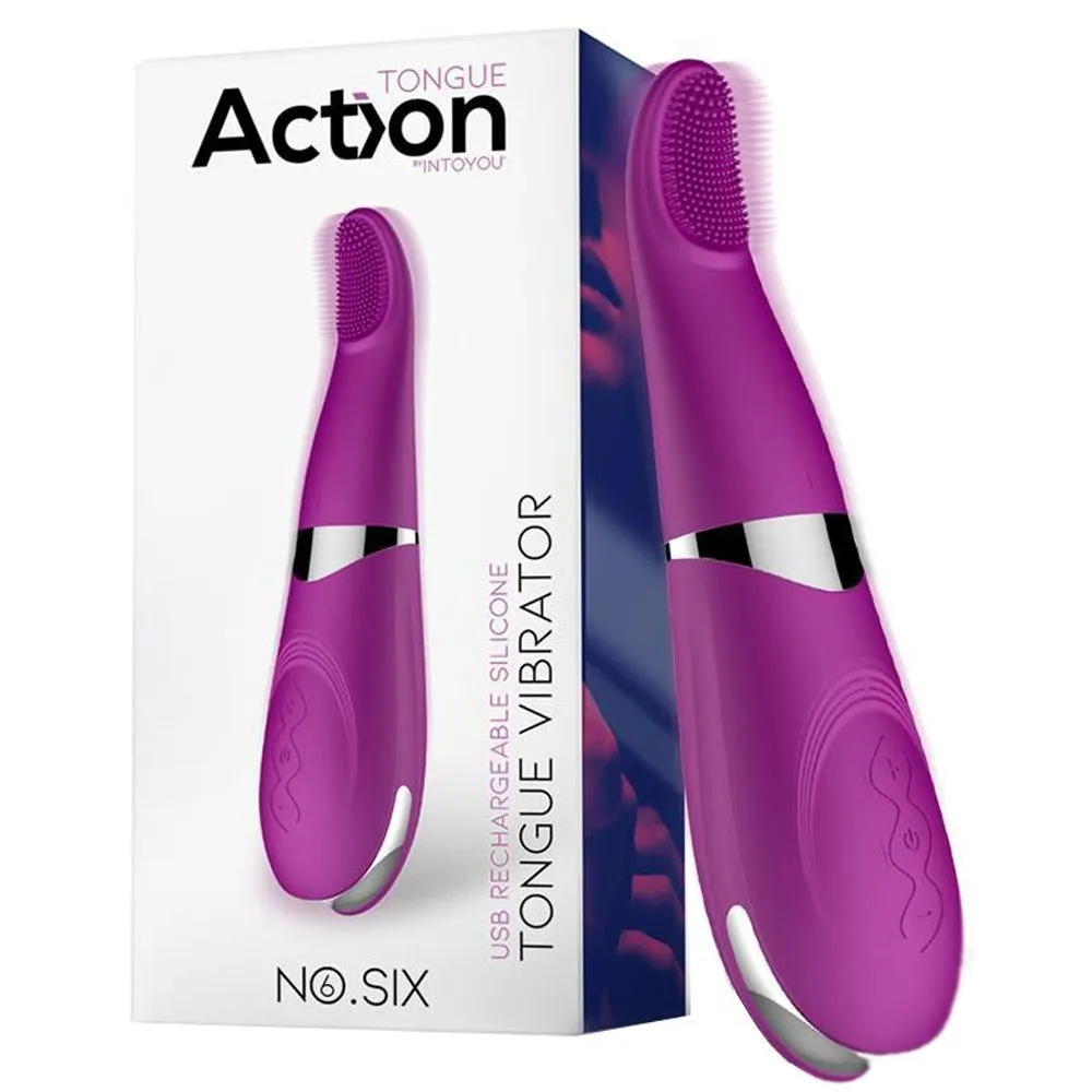 Вибратор для клитора Action No. Six Tongue Vibrator, 19,3 см (фиолетовый)