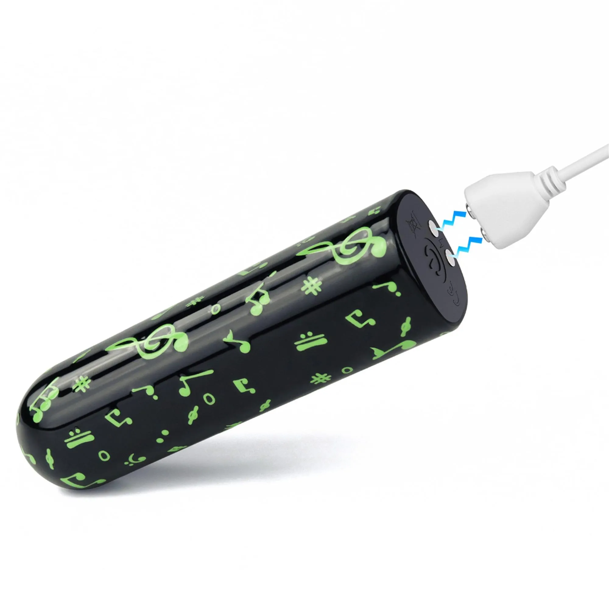 Вибратор для клитора LoveToy Music Massager Glow In The Dark, 8,5 см (черный)