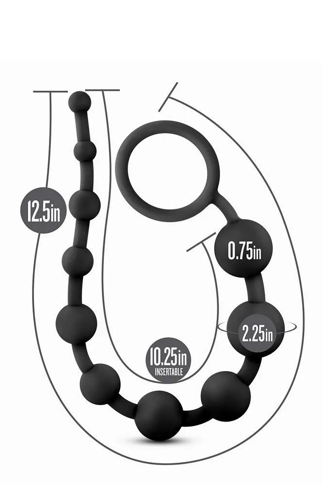 Анальний ланцюжок Anal Adventures Platinum Anal Beads, 31.8 см (чорний)