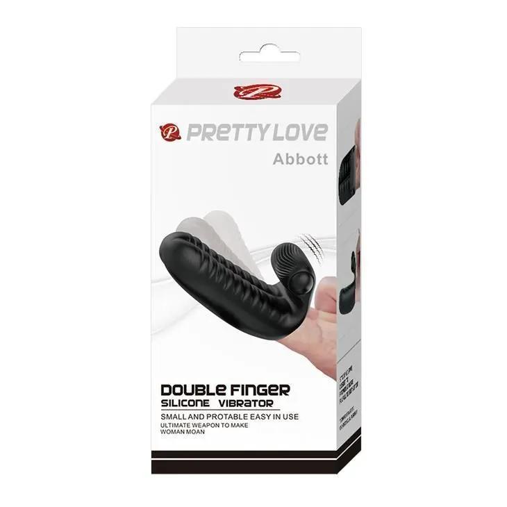 Вібронасадка на палець Pretty Love Abbott Finger, 9,4 см (чорний)