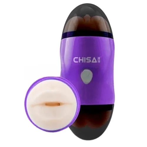 Chisa Happy Cup Mouth & Ass - Masturbator podwójny, Fioletowy, 19 cm