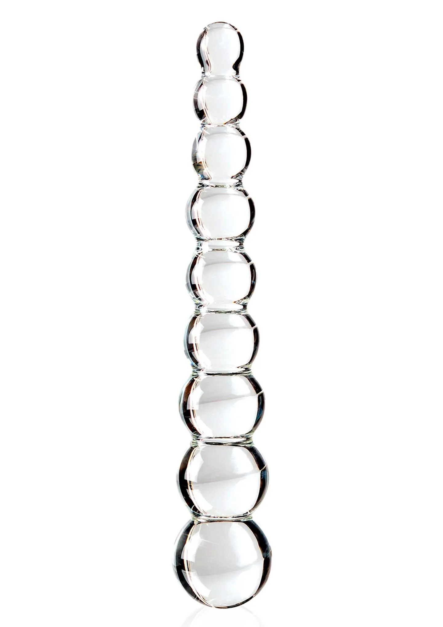 Стеклянное дилдо шариковое Icicles No.2, 21,5 см (прозрачный)