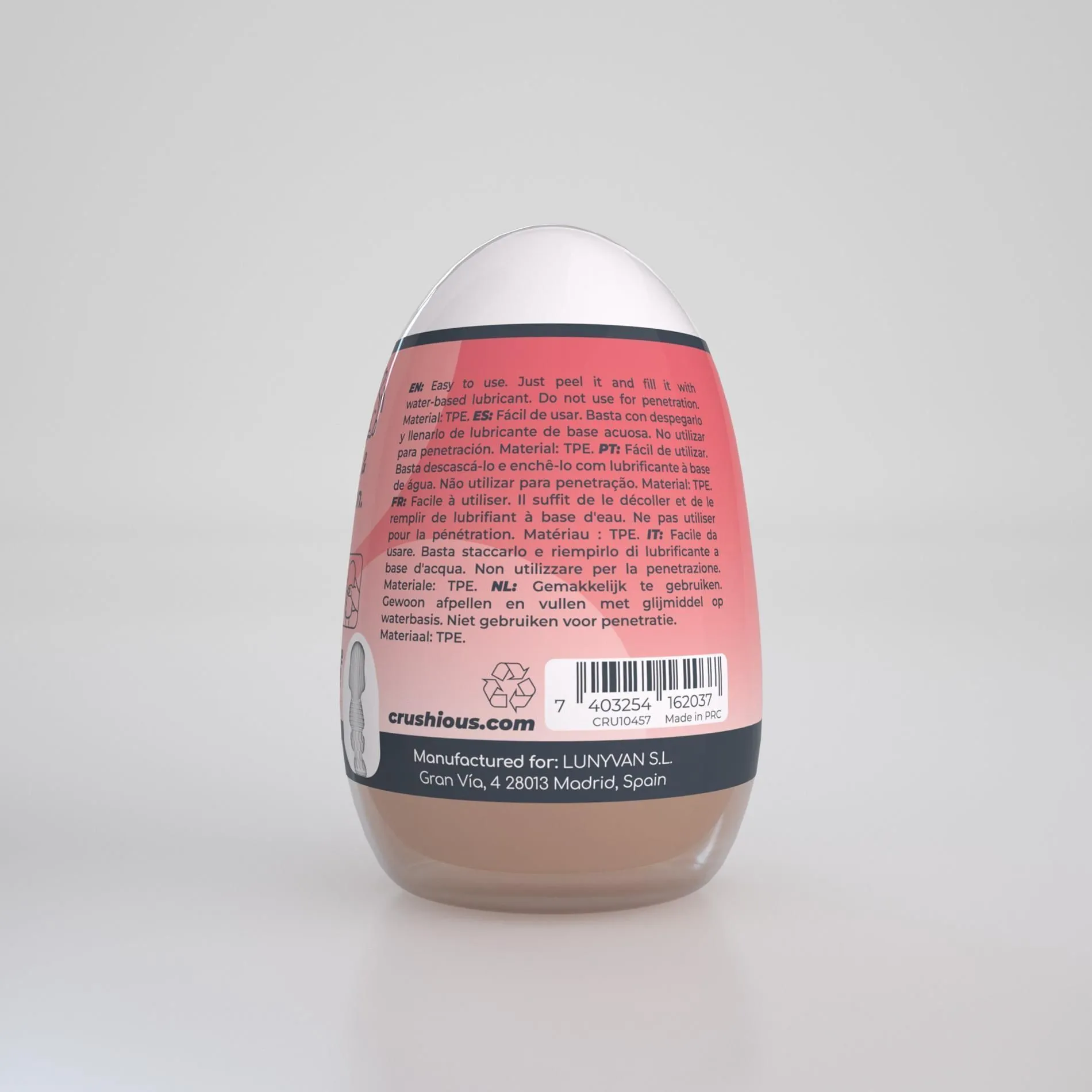 Мастурбатор яйце Crushious Ezy Egg Mouth (тілесний)
