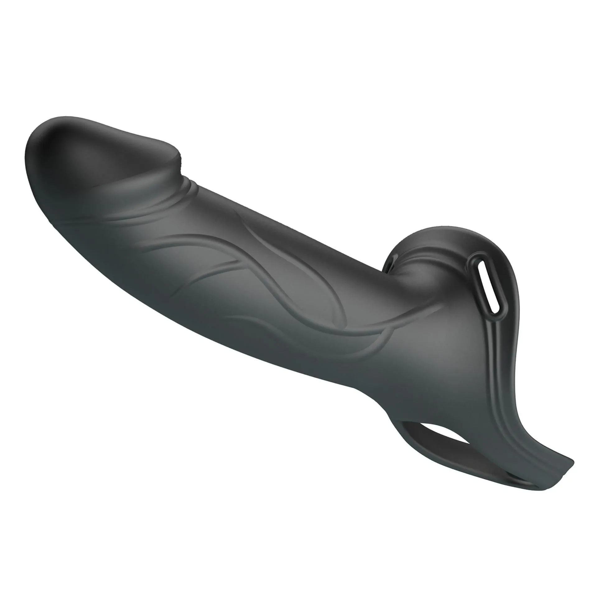 Pretty Love Landon Hollow Strap-On Harness Dildo - Proteza penisa, Czarny, 25 cm