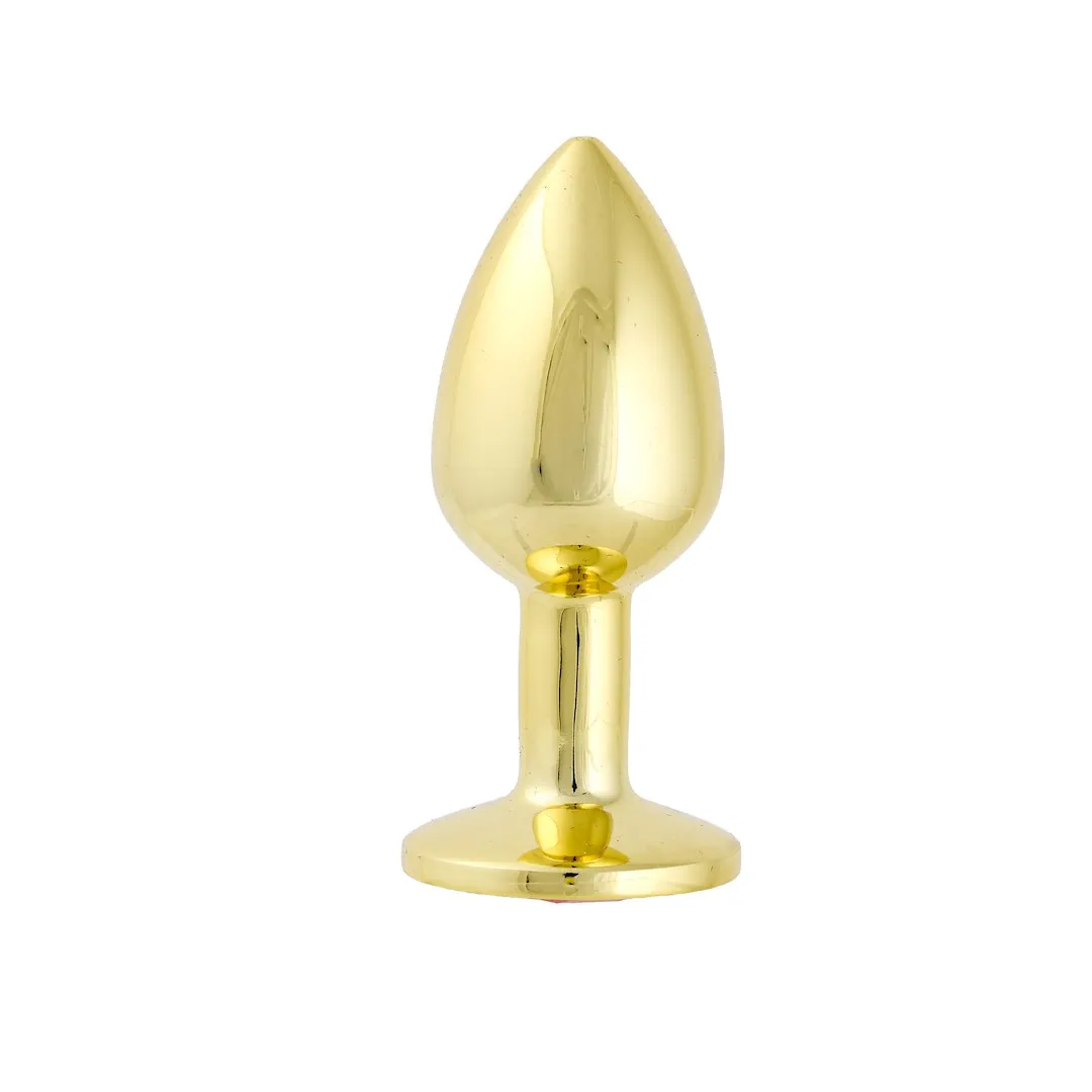 Анальная пробка с кристаллом Simply Pleasure S, 7 см (красный)
