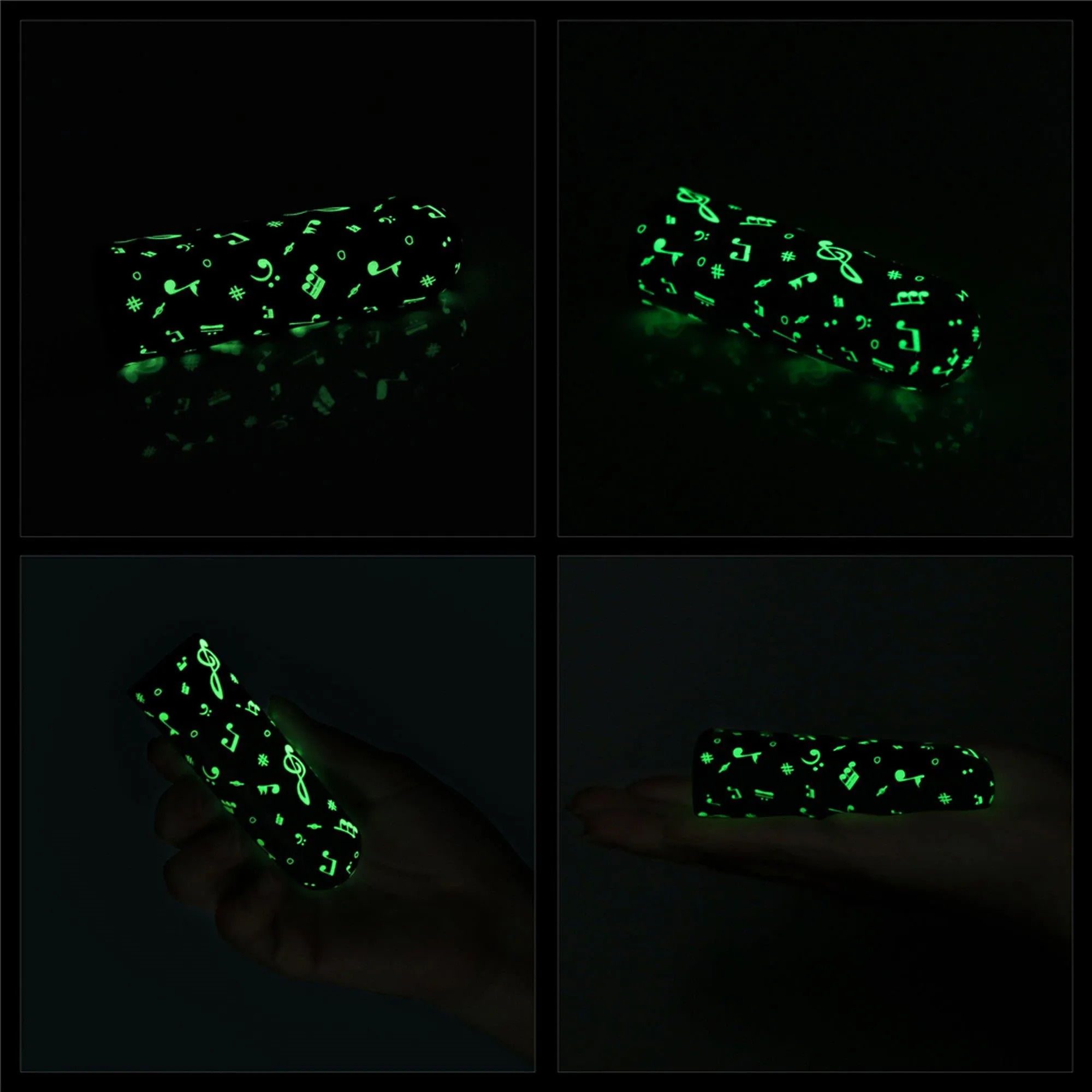 Вибратор для клитора LoveToy Music Massager Glow In The Dark, 8,5 см (черный)