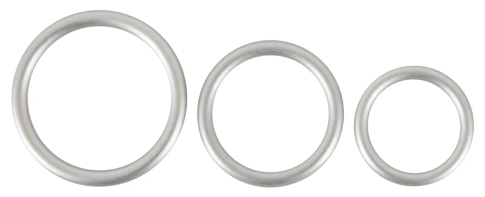 Набор эрекционных колец Metallic Cock Ring Set, 3 шт (серебристый)