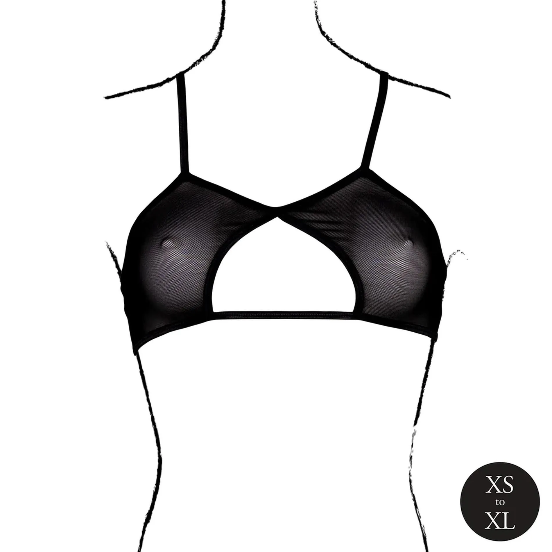 Бюстгальтер Le Désir Keyhole Mesh Bra, One Size (чорний)