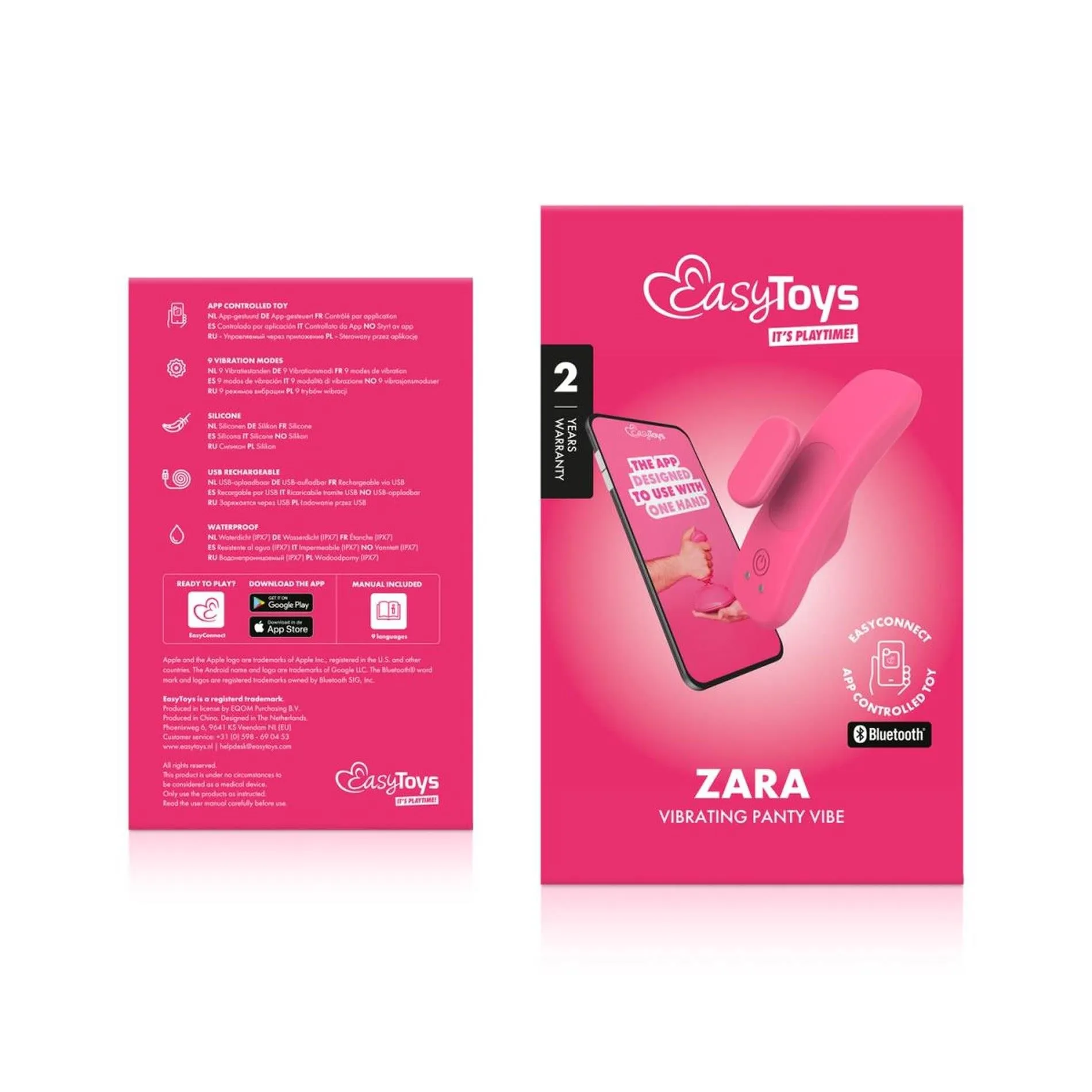 Вібратор в трусики EasyConnect Zara, 9.5 см (рожевий)