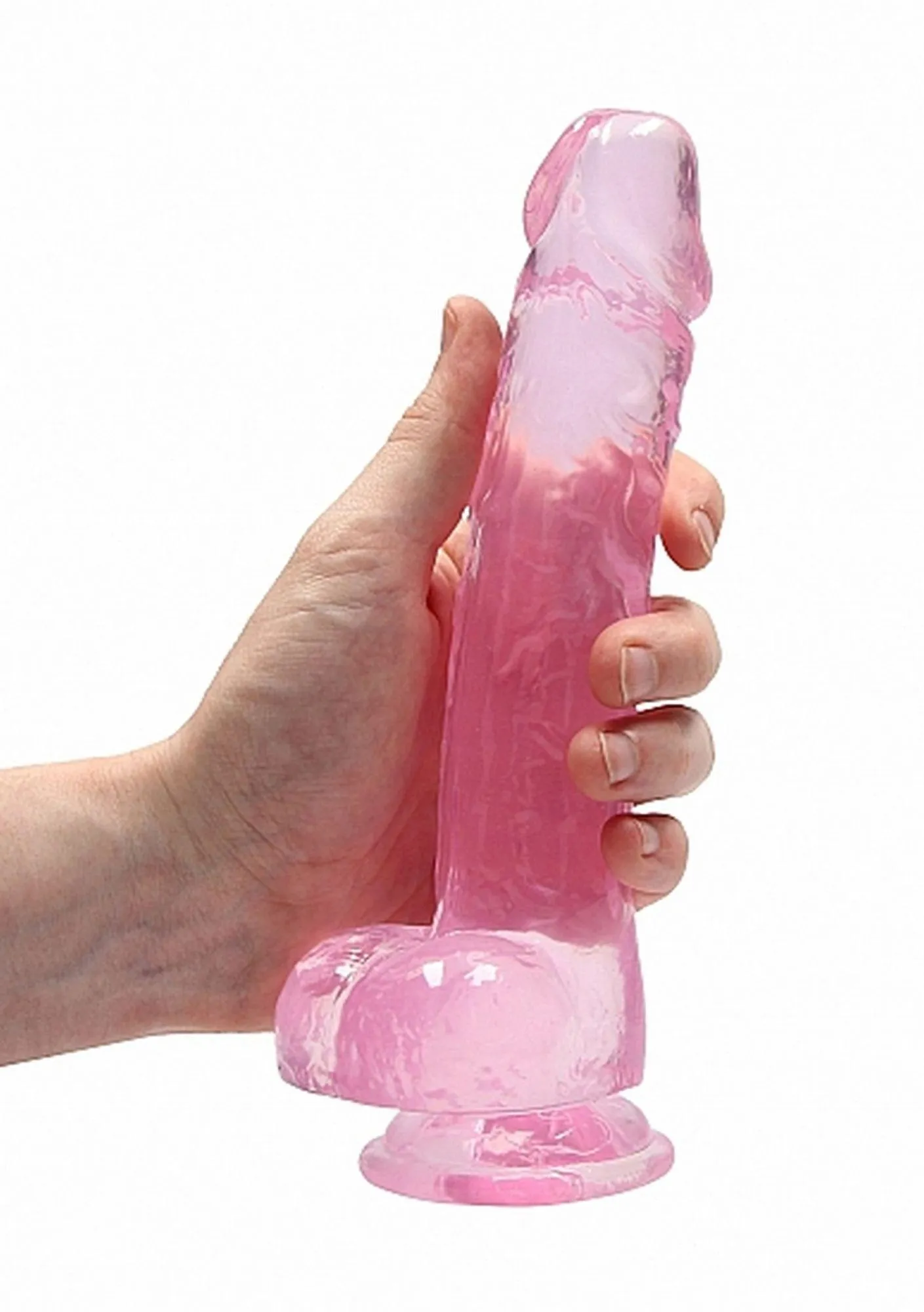 Фаллоимитатор RealRock Crystal Clear 8”, 21 см (розовый)