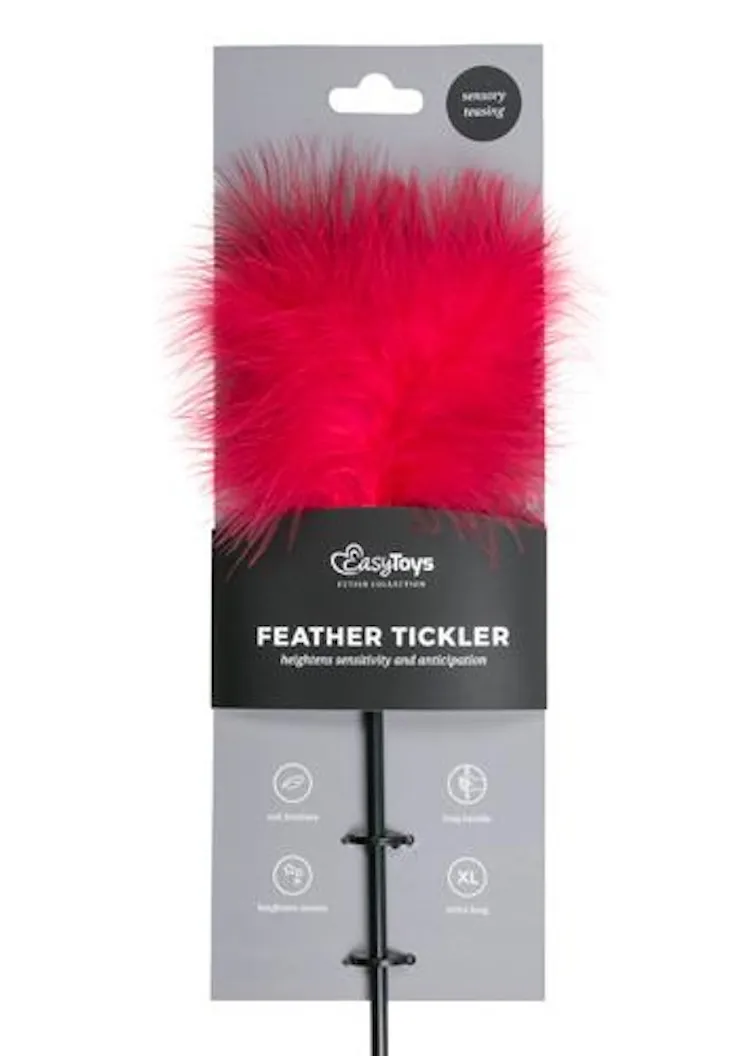 Easytoys Tickler Long - Tikler-pióro, Czerwony, 44 cm