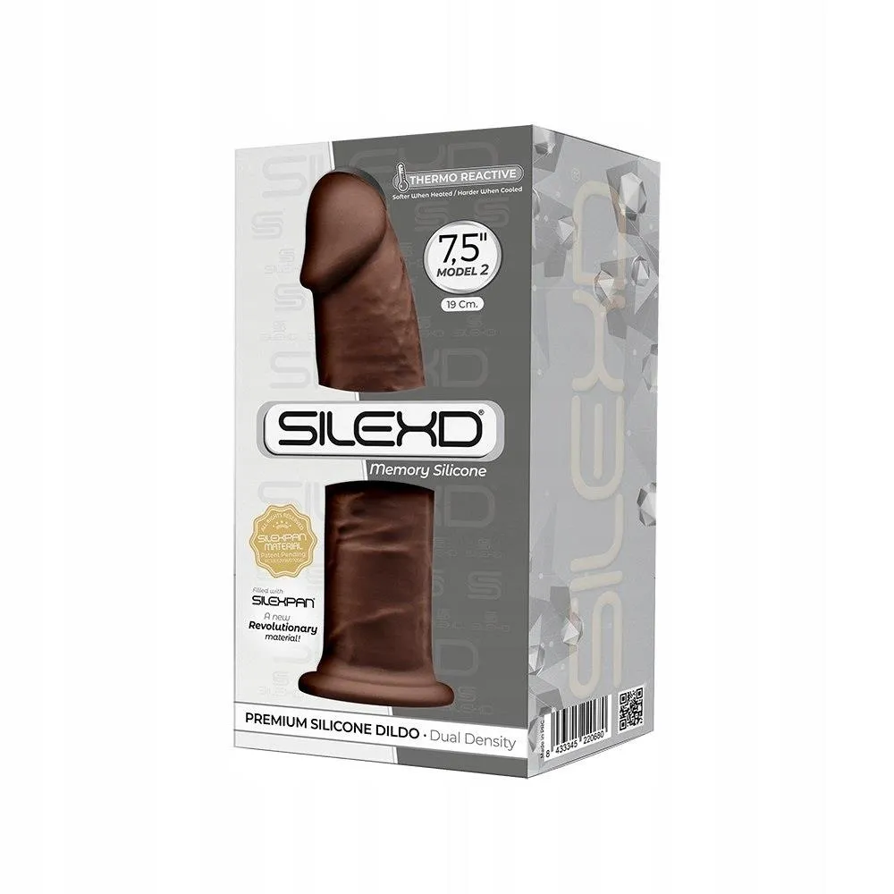 Фаллоимитатор Silexd Premium Silicone Dildo Model 2 Size 7.5, 19 см (коричневый)